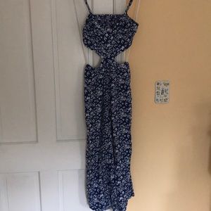 Blue and white jumpsuit